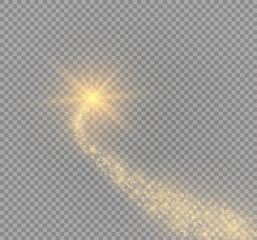 A bright comet with large dust. Falling Star. Glow light effect. Vector illustration © roman11998866