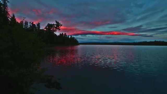 Sunset scene by the lake