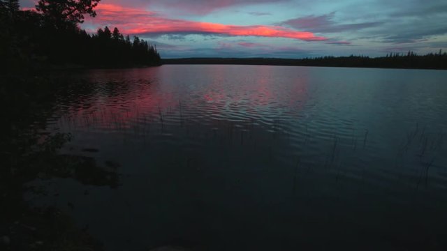 Sunset scene by the lake