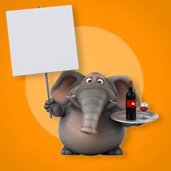 Fun elephant - 3D Illustration