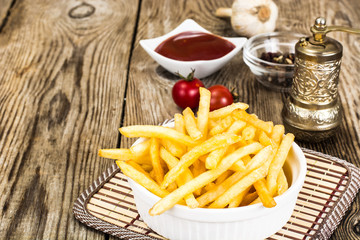 French Fries Potato with Ketchup