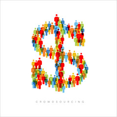 Simple Crowdsourcing concept made from people icons