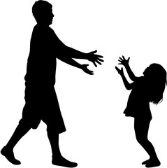 Father with daughter. Family relations.