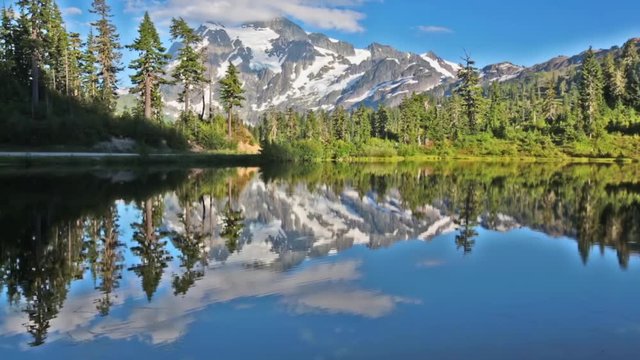 Mount Shuksan reflection in Picture lake, Washington