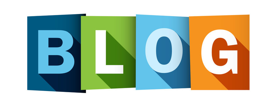"BLOG" Overlapping Vector Letters Icon 