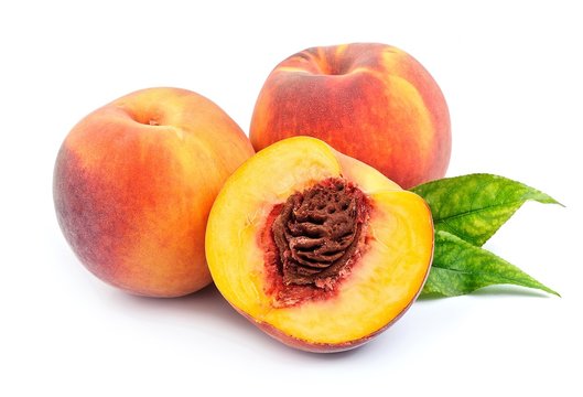 Sweet peach on a white background