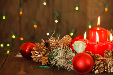Christmas still life with candles.