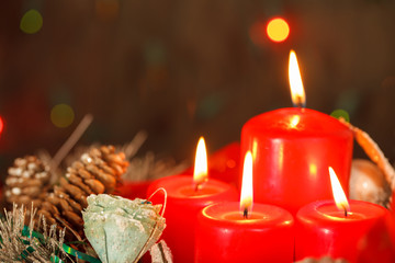 Christmas still life with candles.