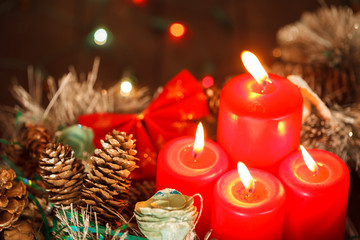 Christmas still life with candles.
