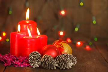 Christmas still life with candles.
