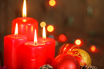 Christmas still life with candles.