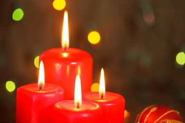 Christmas still life with candles.