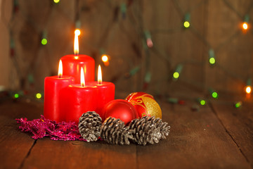 Christmas still life with candles.