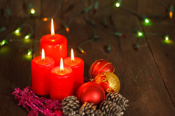 Christmas still life with candles.