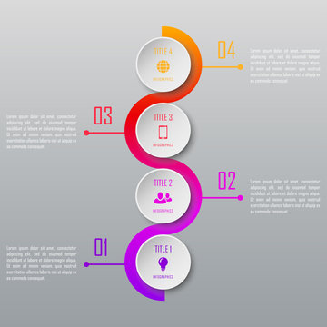 Four steps infographics. Infographic timeline template