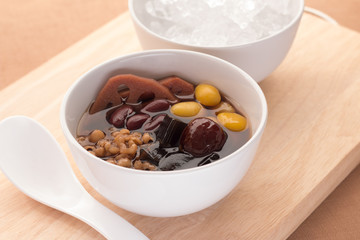Cold assorted beans in syrup Chinese traditional. Kind of Chines