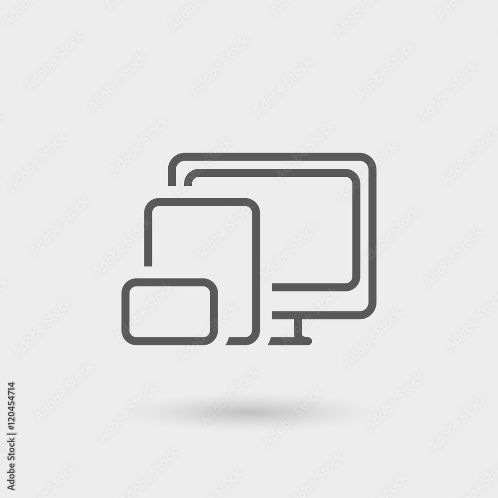 Wall mural responsive design thin line icon