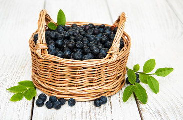 Basket with Blueberries