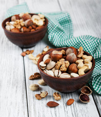 Fototapeta na wymiar different types of nuts