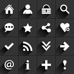 White basic sign flat icon