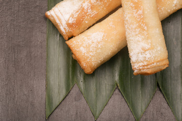 Pastry rolls with sugar on top