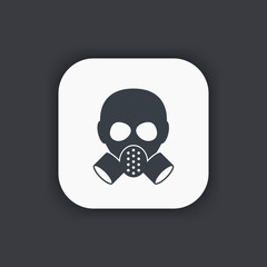 gas mask icon, respirator pictogram, vector illustration