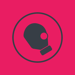 gas mask icon, side view, toxic sign