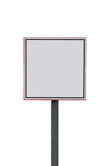 Square blank sign on a white background