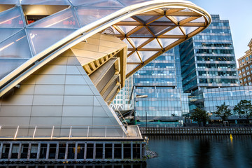 Crossrail Place in Canary Wharf, financial district of London