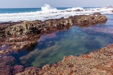 Rocky Ocean waves water tidal pools