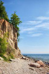 Orlowo Cliff at Baltic Sea in Gdynia - obrazy, fototapety, plakaty