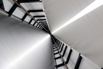 Adams Place Bridge between One Canada Square and Crossrail Place in Canary Wharf, London