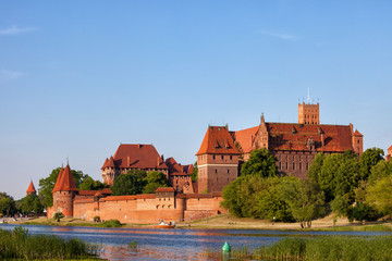 Malbork Castle at Nogat River in Poland