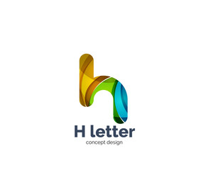 Abstract H geometric letter logo template