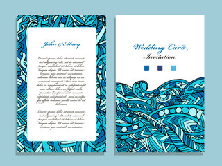 Wedding card template, marine design