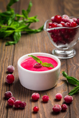 cranberry mousse with semolina