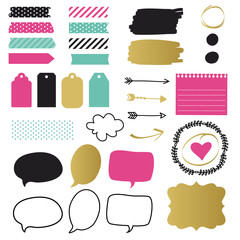 Stickers for organized your planner. Template for planner, scrapbooking, wrapping, wedding invitation, notebooks
