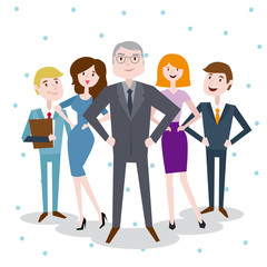 characters of office team, business people