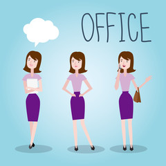 set characters office team for use in design. business people