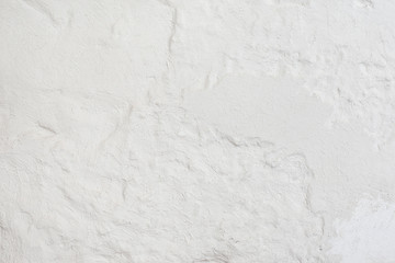 Close-up of white plastered wall background. Structural stucco pattern. Concrete side