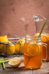 jar of lemon ice tea