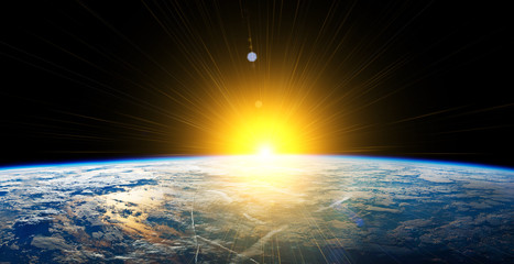 Sunrise on our earth - Elements of this image furnished by NASA