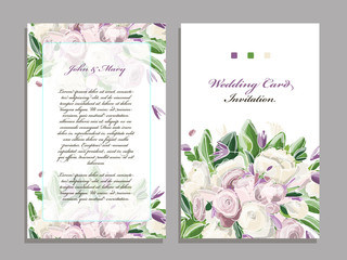 Wedding card template, floral design