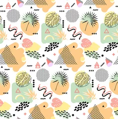 Wallpaper murals Memphis style Retro vintage 80s or 90s fashion style. Memphis seamless pattern. Trendy geometric elements. Modern abstract design. Good for textile fabric. Vector illustration.