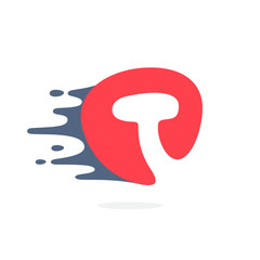 Letter T logo with fast speed water, fire, energy lines.