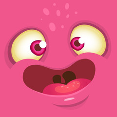 Cartoon monster face. Vector icon