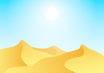 Fototapeta na wymiar Sandy desert. Vector illustration.