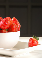strawberries in a white bowl 