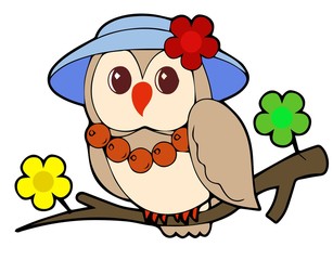 Naklejka premium сова в шляпе