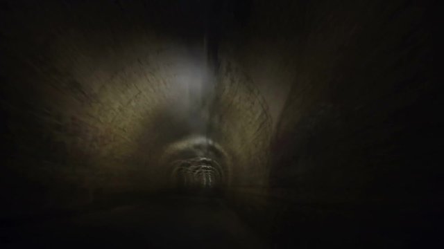 Riding through the tunnel, abstract dreamy time lapse footage